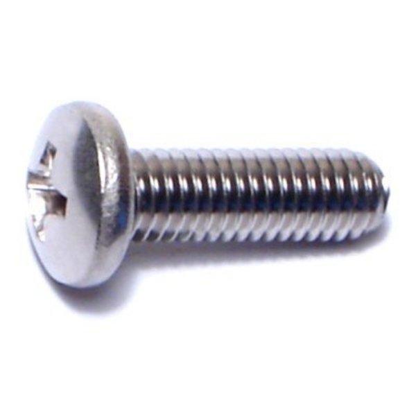 Midwest Fastener #10-32 x 5/8 in Phillips Pan Machine Screw, Plain Stainless Steel, 100 PK 07122